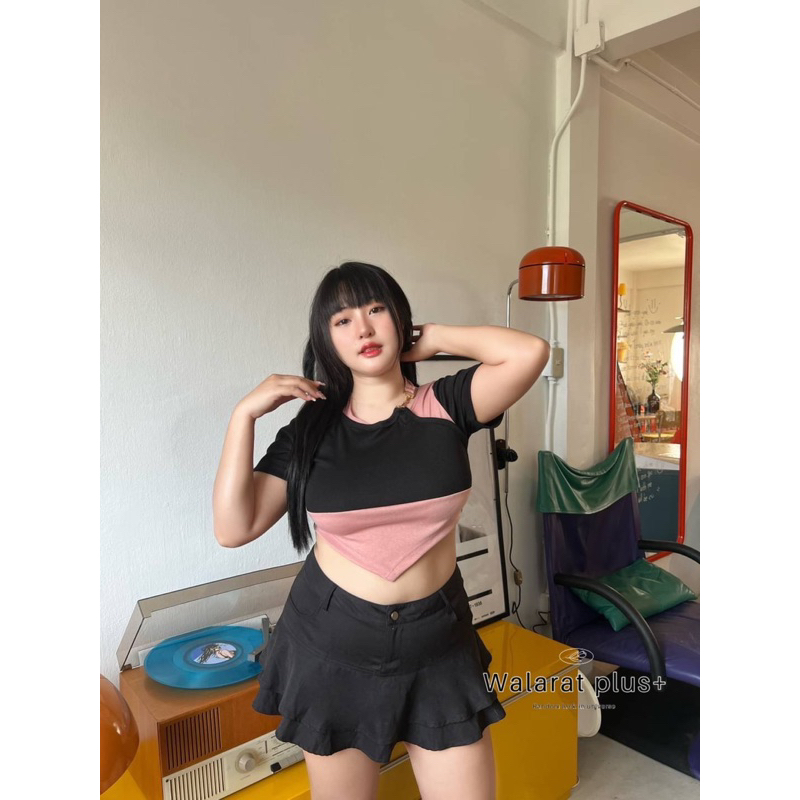 เสื้อy2kสาวอวบอ้วน-เสื้อครอปสาวอวบ