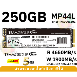 250GB SSD (เอสเอสดี) TEAM GROUP (MP44L) NVMe 1.4 PCIe Gen 4x4 M.2 2280 (4650/1900MB/s) - 5Y