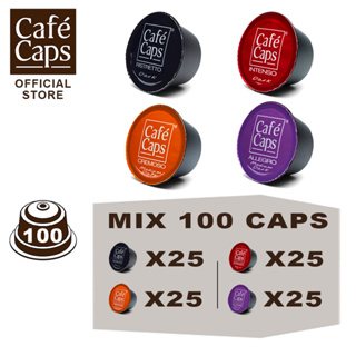 Cafecaps DG 100 MIX - Coffee Nescafe Dolce Gusto MIX 100 of Ristretto, Intenso, Cremoso &amp; Doi Chang (1 ถุง X 100 แคปซูล)