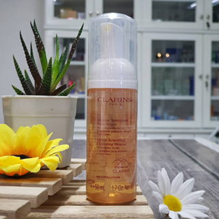 Clarins gentle renewing cleansing mousse with alpine herbs 50ml มูสโฟม ผลิต09/2022