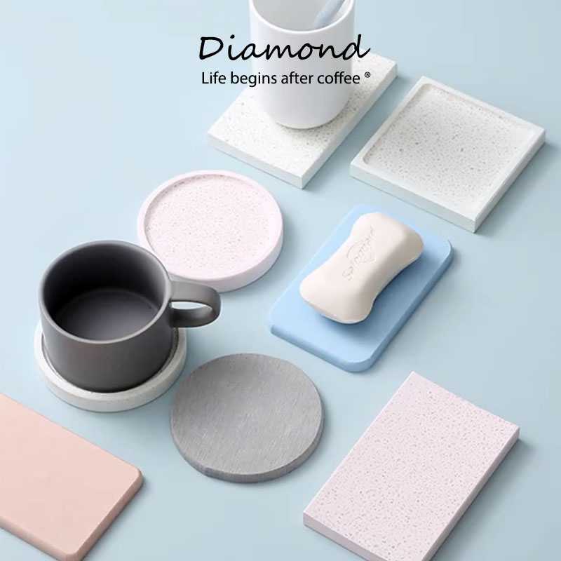 diamond-coffeeแผ่นหินรองเเก้ว-ที่รองแก้ว-ผลิตจากดินเบา-แห้งไว-ดูดซับน้ำได้อย่างรวดเร็ว-นำเข้าจากญี่ปุ่น-ที่รองแก้วน้ำ