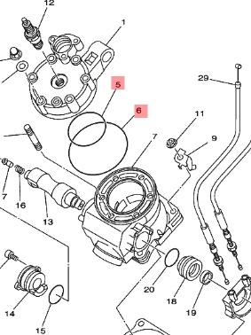 9321069868 - 9321107867 โอริงฝาสูบ วงเล็กวงใหญ่ VR TZR TZM แท้ ขายคู่ YAMAHA 93210-69868 / 93211-07867