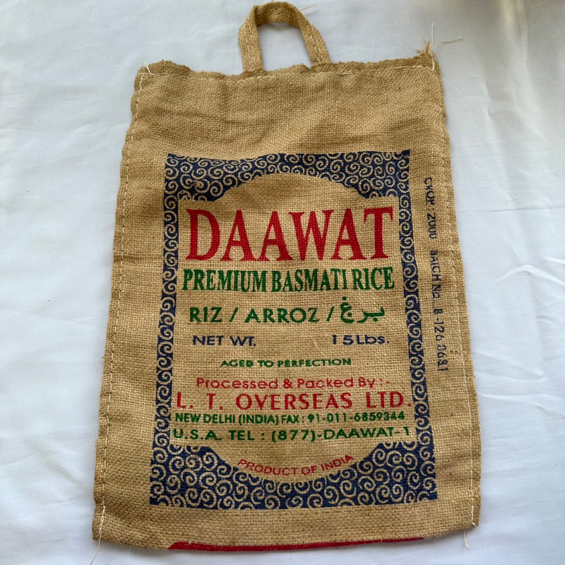 daawat-premium-basmati-rice-กระเป๋าผ้ากระสอบ-ทรงวินเทจ