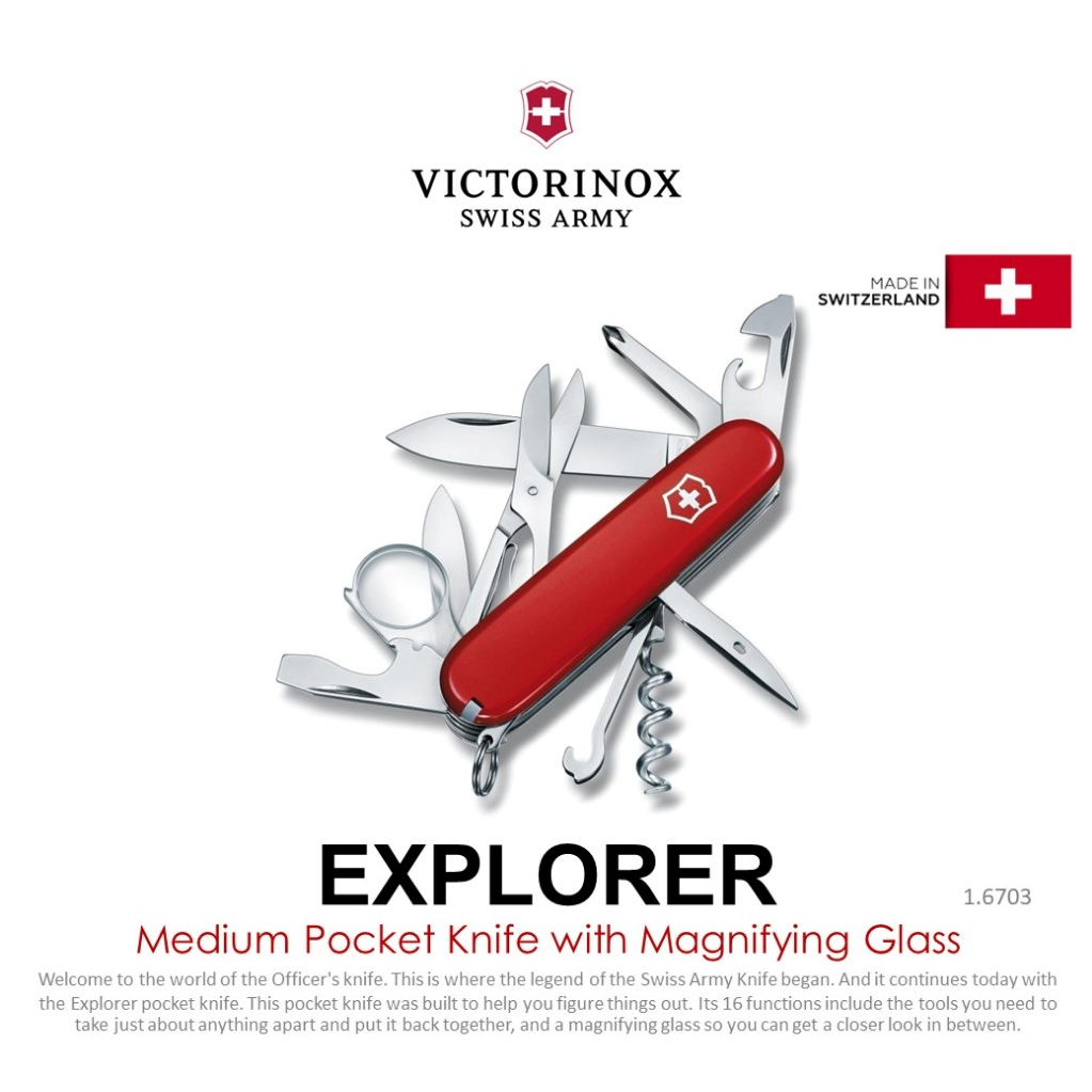 Victorinox Explorer Medium Pocket Knife with Magnifying Glass มีดพับ