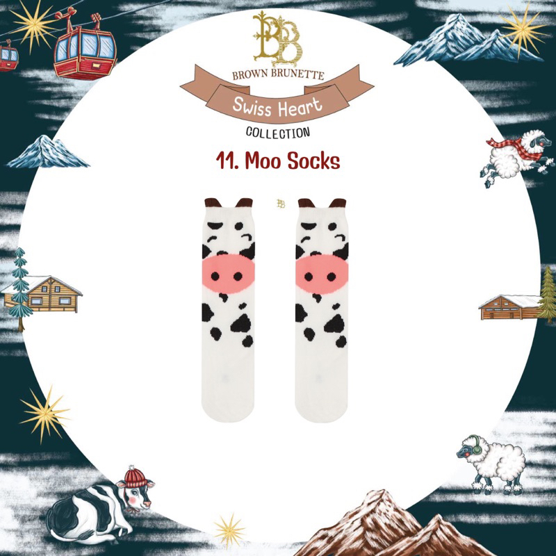 Moo socks ถุงเท้าลายวัว นุ่มสบาย ถุงเท้าเด็ก ใส่กับเสื้อยืดในวันสบายๆ ...