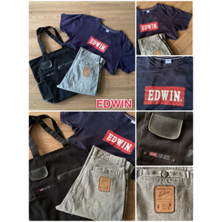 EDWIN SET 3 ชิ้น - เสื้อ กางเกงยีนส์ กระเป๋า (มือสอง สภาพดี)