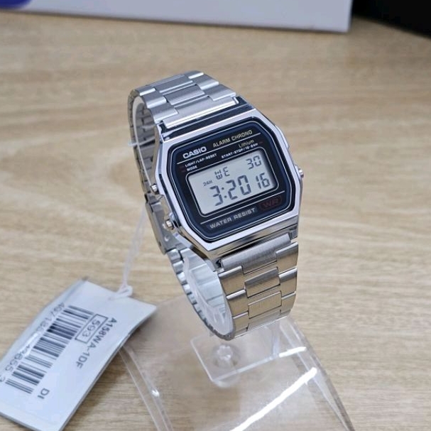 ของแท้-casio-นาฬิกาข้อมือ-รุ่น-a158wa-1df-สายสแตนเลส-รับประกันศูนย์-cmg-1-ปี