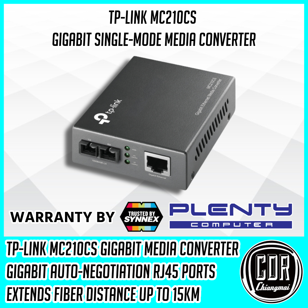 มีเดียคอนเวอร์เตอร์-tp-link-mc210cs-ethernet-media-converter-single-mode-ประกันศูนย์-1-ปี-synnex