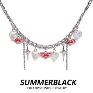 🔥Sale🔥สร้อยคอโซ่แต่งอะไหล่จี้หัวใจ SUMMERBLACK Heart Necklace พร้อมส่ง