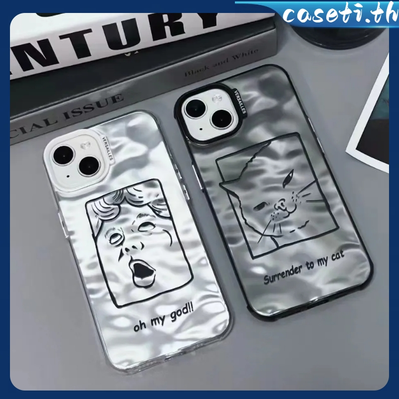 คูปองเคลม-เคสไอโ-case-for-iphone-11-12-การ์ตูนแมวตลก-เคส-14-13-12-11-pro-max-เคสมือถือกันกระแทกสี่มุม