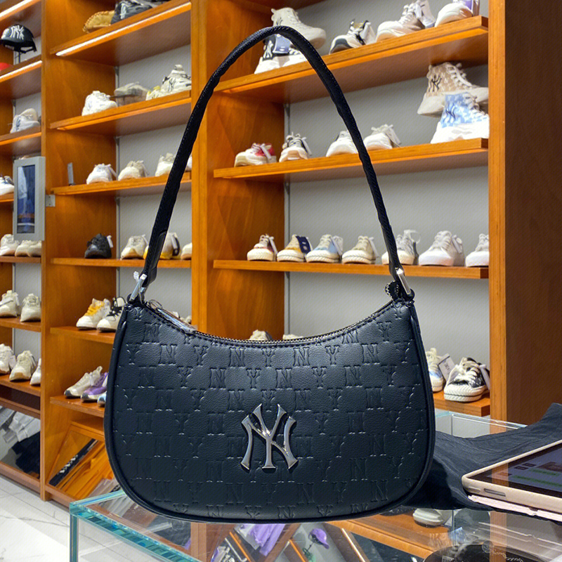 mlb-bag-ny-handbag-pu-shoulder-กระเป๋าสะพายไหล่-underarmbag-กระเป๋า-ny-monogram-embossed-hobo-bag-wome