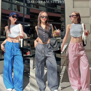 💫พร้อมส่ง💫Stripe cargo pant • กางเกง ขายาว ลายริ้ว สุดฮิต ต้องมีแล้วค่ะ ผ้าลื่นใส่สบาย ทรงสวยมาก