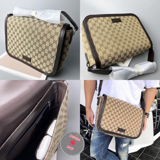 GUCCI GG Canvas Flap Large Messenger Bag🤎