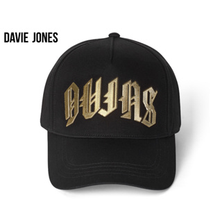 DAVIE JONES หมวกแก๊ป สีดำ Cotton cap in black CAP0001