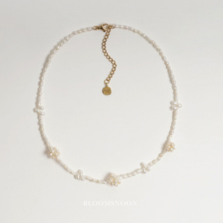 Bloomsnoon, Sweet Pea necklace สร้อยคอมุก (18k gold plated)