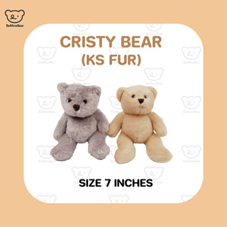 Cristy Bear KS ตุ๊กตาหมีคริสตี้ขนเรียบ ขนาด 7 นิ้ว