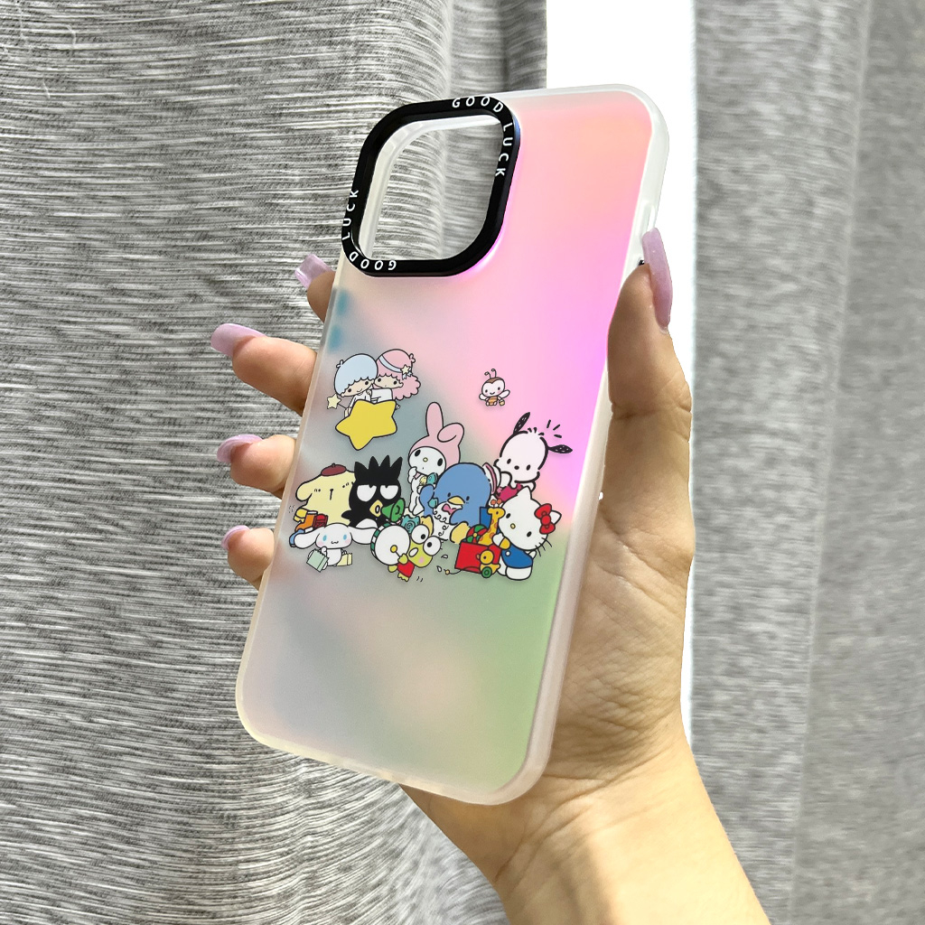 พร้อมส่งในประเทศไทย-เคสโทรศัพท์มือถือ-ซิลิโคน-ลายเลเซอร์-หลากสี-สําหรับiphone14-13-12-promax-xsmax-xr-7-8-plus-se2020