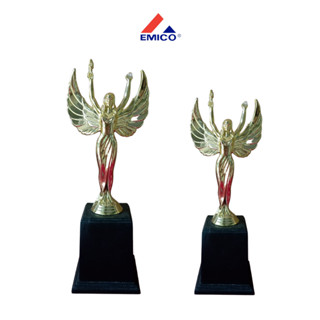 [ทำข้อความฟรี] ถ้วยรางวัลนางฟ้า รางวัลดีเด่น สีทอง ของที่ระลึก รางวัล ของขวัญ ออกแบบและทำข้อความฟรี ราคาถูก พร้อมส่ง