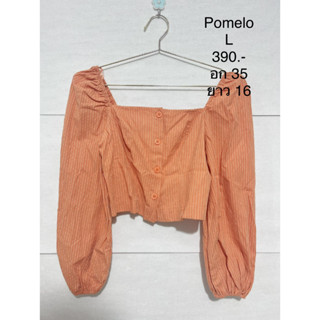 เสื้อครอป สีส้มอิฐ แขนยาว POMELO SIZE L