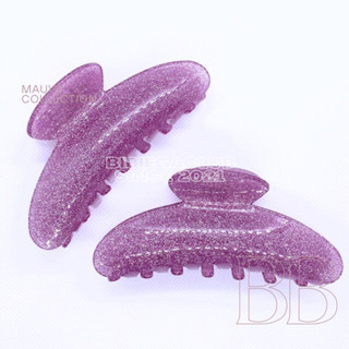 กิ๊บหนีบผมกลิตเตอร์สีม่วงพลาสเทล ขนาด 10.5 cm กิ๊บติดผม Mauve Collection (พร้อมส่ง)