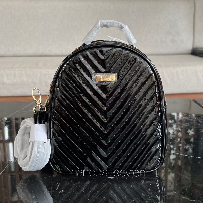 Harrods Mini Patent Backpack 100 Shopee Thailand
