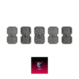 Grimdark scifi miniatures parts Shields04