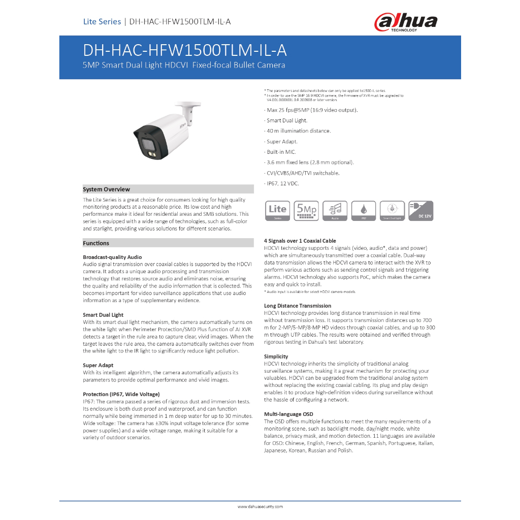 dahua-กล้องวงจรปิด-5mp-มีไมค์ในตัว-รุ่น-xvr5104hs-i3-hac-hfw1500tlmp-il-a-เลนส์-3-6mm-จำนวน-4-ตัว-ชุดอุปกรณ์