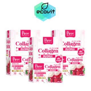 [3 กล่อง] PoshMedica Collagen DI-TRI Peptide ลิ้นจี่สโนว์ พลัส [6 ซอง] ลิ้นจี่หิมะ