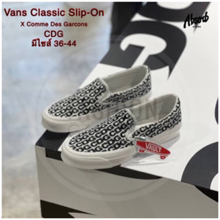 Vans Slip-on Classic x CDG รองเท้าผ้าใบสไตล์คลาสสิค สวมใส่ได้ทุกเพศทุกวัย สินค้าพร้อมจัดส่ง