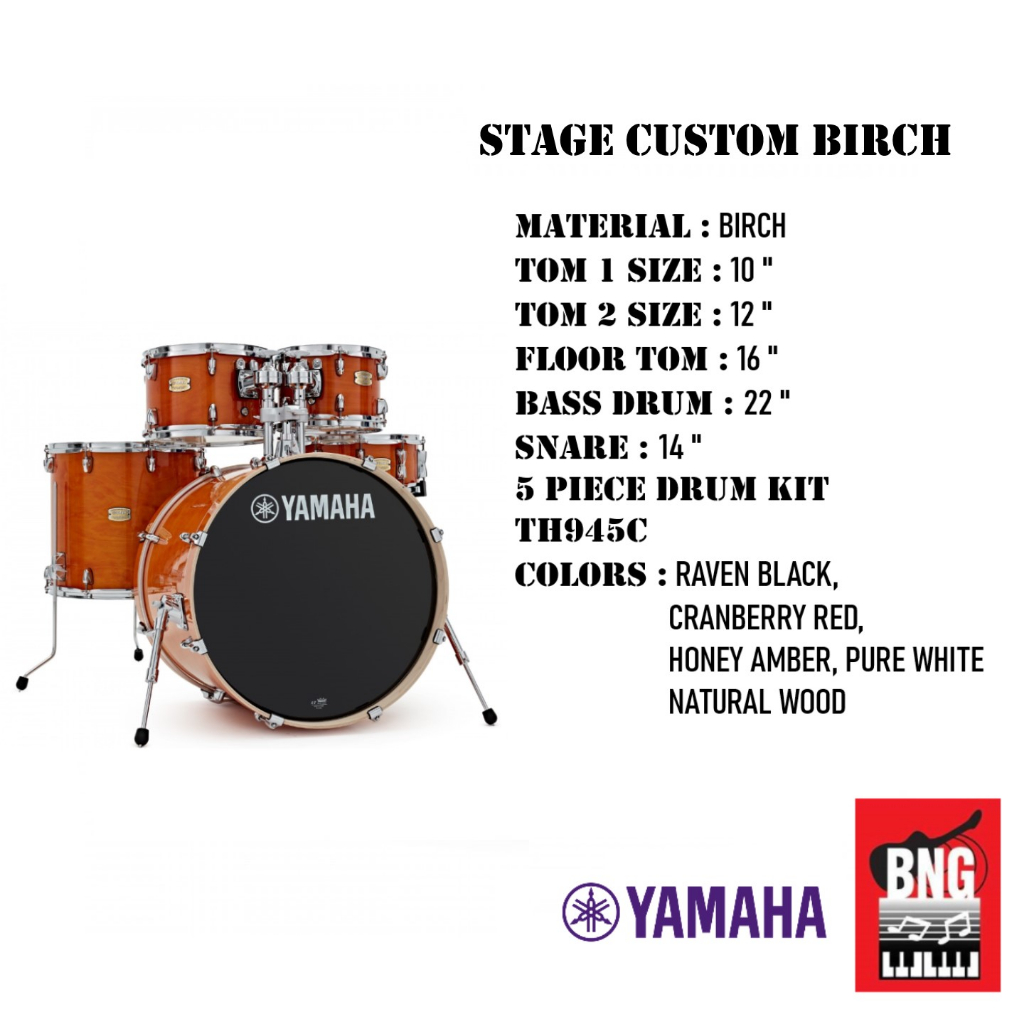 กลองชุดyamaha-stage-custom-birch-sbp2f5-acoustic-drum-แบรนด์ระดับโลกคุณภาพดีเยี่ยม-ราคานี้ไม่รวมhardware-ฉาบแฉ-เก้าอี้