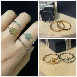 lovely ring stanless steel |แหวนดอกเดซี่+แหวนเรียบงานน่ารักมากสแตนเลส ไม่ลอกไม่ดำ งานสวยน่ารัก พร้อมส่งจากไทย🚩