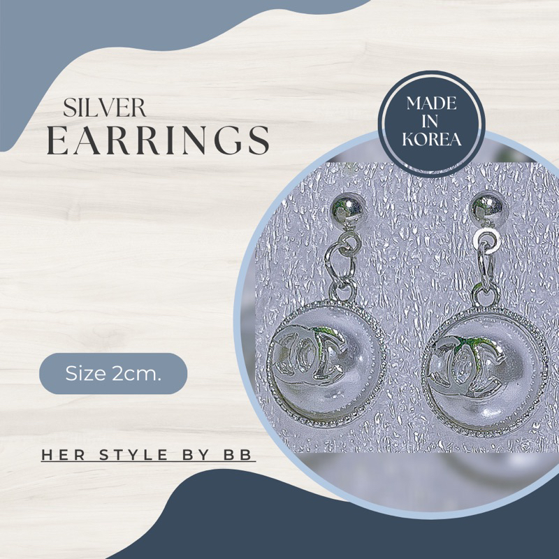 ขายถูกมากๆ-ต่างหูแบรนด์เนมเกรดพรีเมียม-silver-earrings-เงินแท้-925