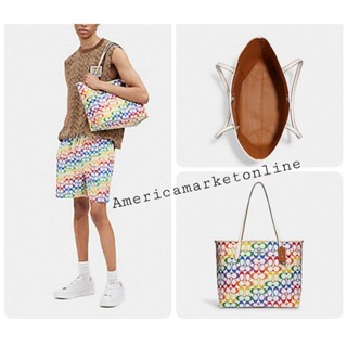 กระเป๋า COACH/ CITY TOTE IN RAINBOW SIGNATURE CANVAS (COACH C4181)