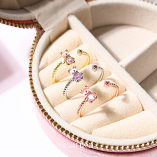 earika.earrings - mini bubblegum jewel ted ring แหวนตุ๊กตาหมีผูกโบว์  (มี 3 สี) ฟรีไซส์ปรับขนาดได้ เหมาะสำหรับคนแพ้ง่าย