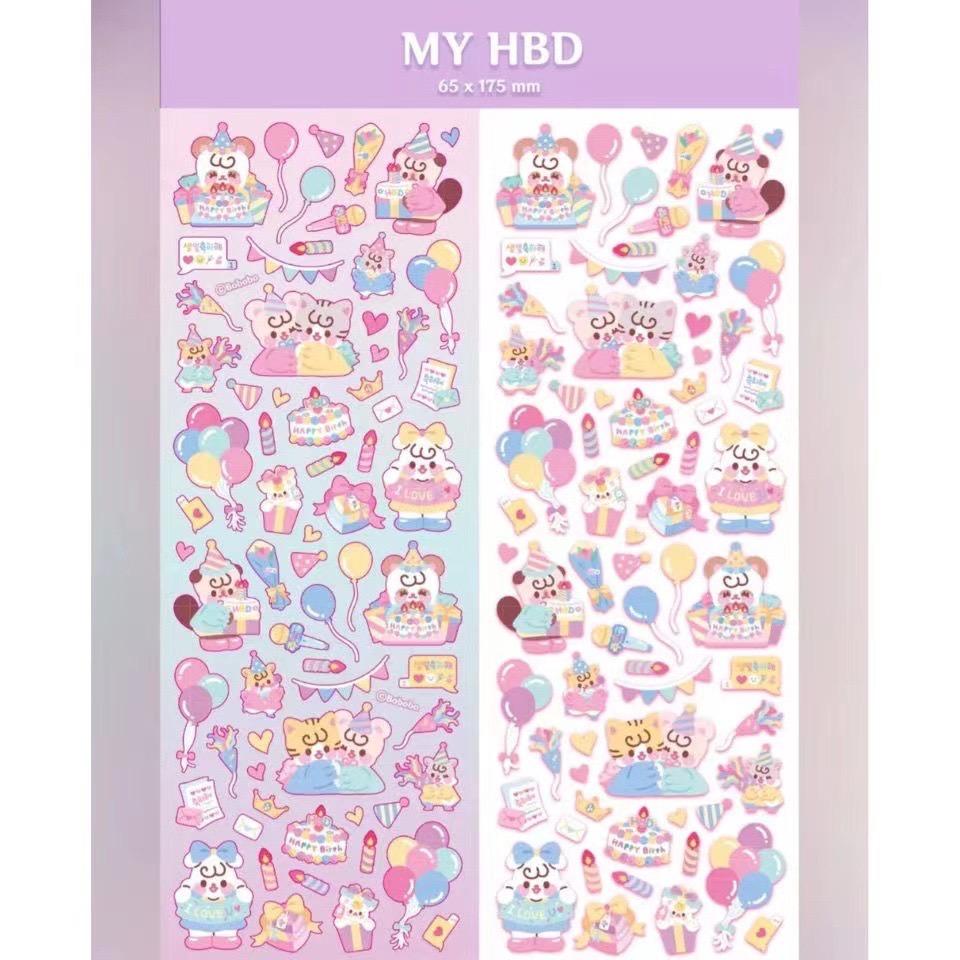 พร้อมส่ง-สติ๊กเกอร์-ตกแต่งเฟรมการ์ด-รูปโพลารอยด์-3นิ้ว-เกาหลี-diy-ลายน่ารัก