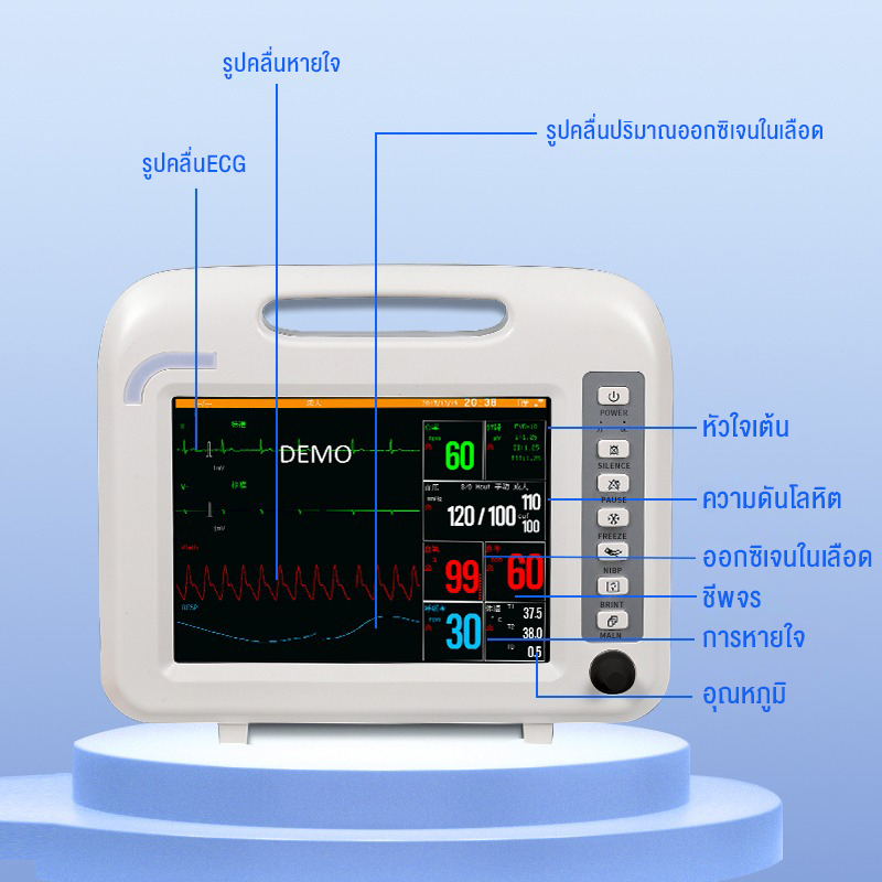 patient-monitor-ecgตรวจสอบทางการแพทย์ที่บ้านอัตราการหายใจออกซิเจนในเลือดตลอด24-ชั่วโมงอัตราการเต้นของหัวใจ-เครื่องตรวจคล