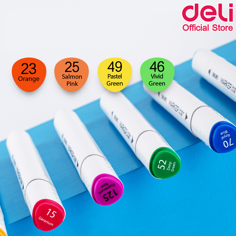 deli-70803-60-sketch-marker-60-colors-ชุดปากกามาร์กเกอร์-2-หัว-60-สี-มาร์กเกอร์-สี-สีวาดรูป-อุปกรณ์วาดรูป-เครื่องเขียน-อุปกรณ์การเรียน