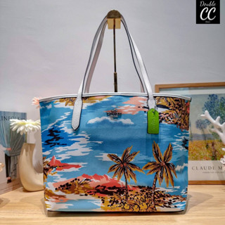 (แท้ 💯%‼ from Factory) 🔆 Model CJ599 CITY TOTE WITH HAWAIIAN PRINT
