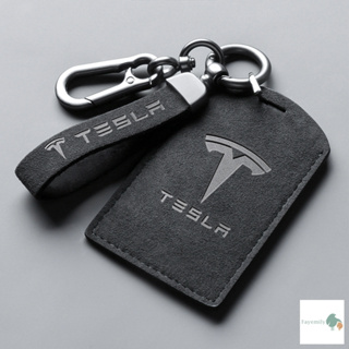 *สินค้าพร้อมส่ง* เคสกุญแจรถยนต์ Tesla คีย์การ์ด เคสกุญแจรีโมทรถยนต์ หนัง Alcantara เคสกุญแจรถ เทสล่า Model 3 Model Y