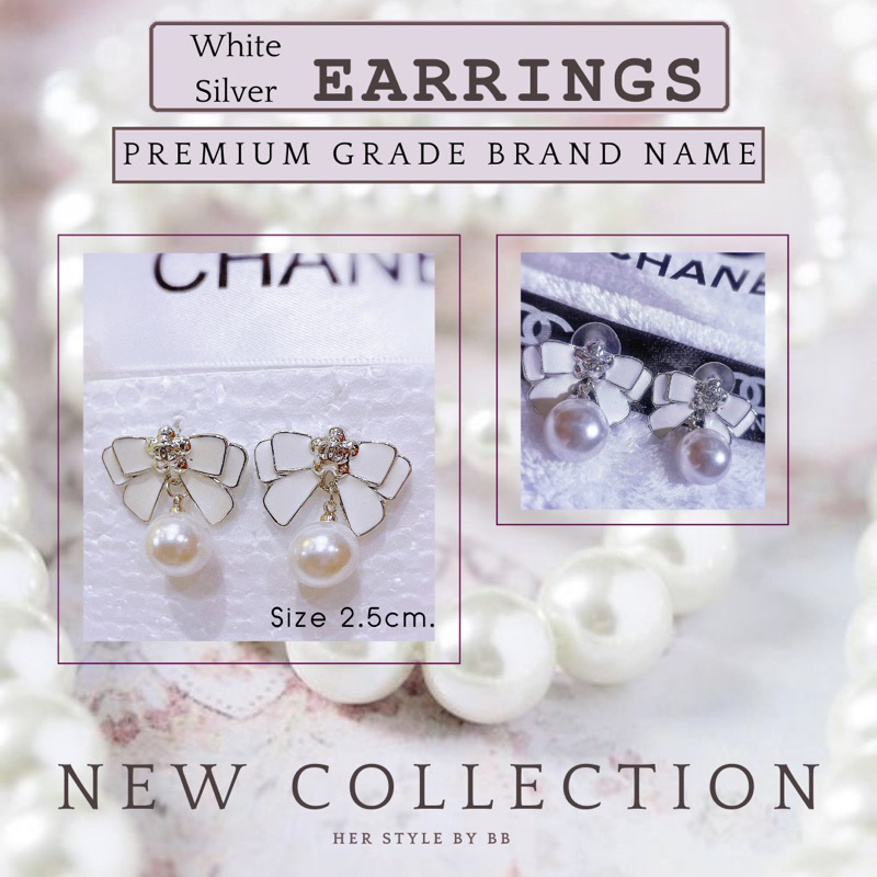 มาใหม่-สวยมากๆ-ต่างหูแบรนด์เนมเกรดพรีเมียม-earrings-white-set