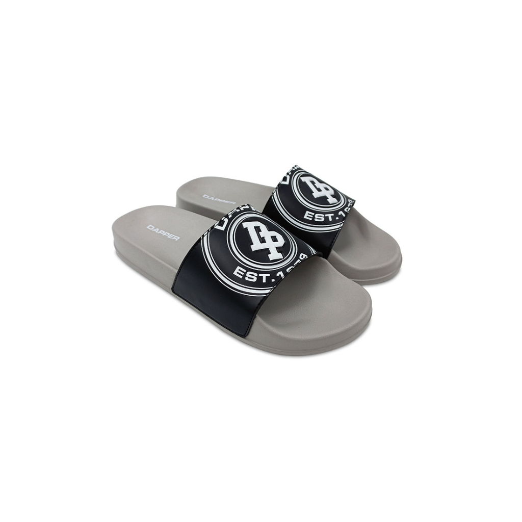 dapper-รองเท้าแตะ-dp-logo-stamp-pool-slide-sandals-สีดำ-เทา-hska1-1651sl