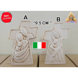รูปปั้น กางเขนตั้งโต๊ะ กางเขนครอบครัวศักดิ์สิทธิ์​ กางเขนอิตาลี Italy Catholic Jesus Cross Holy family statue Figurine
