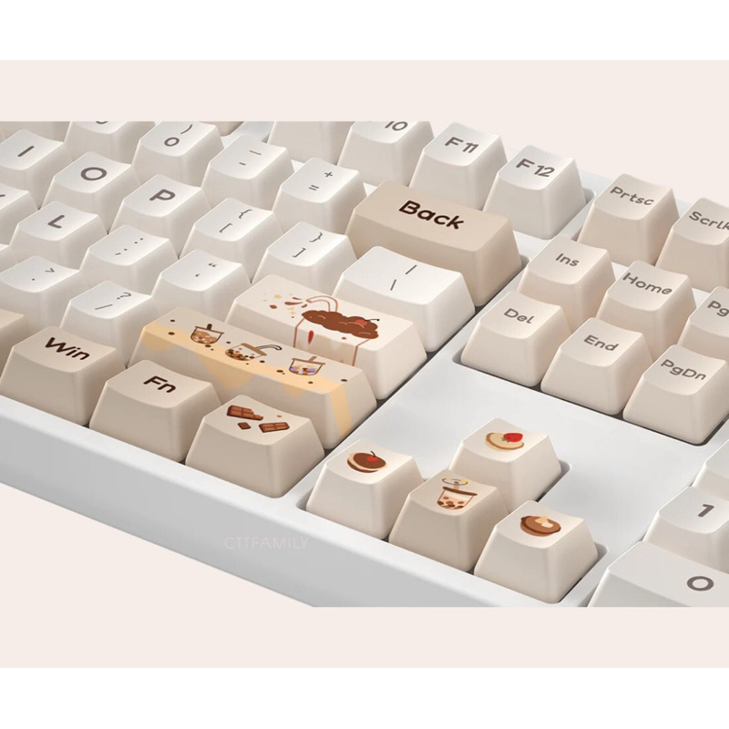 YUNZII Boba keycap set คีย์แคปโบบา ชานมไข่มุก น่ารักๆ Cherry Profile ...