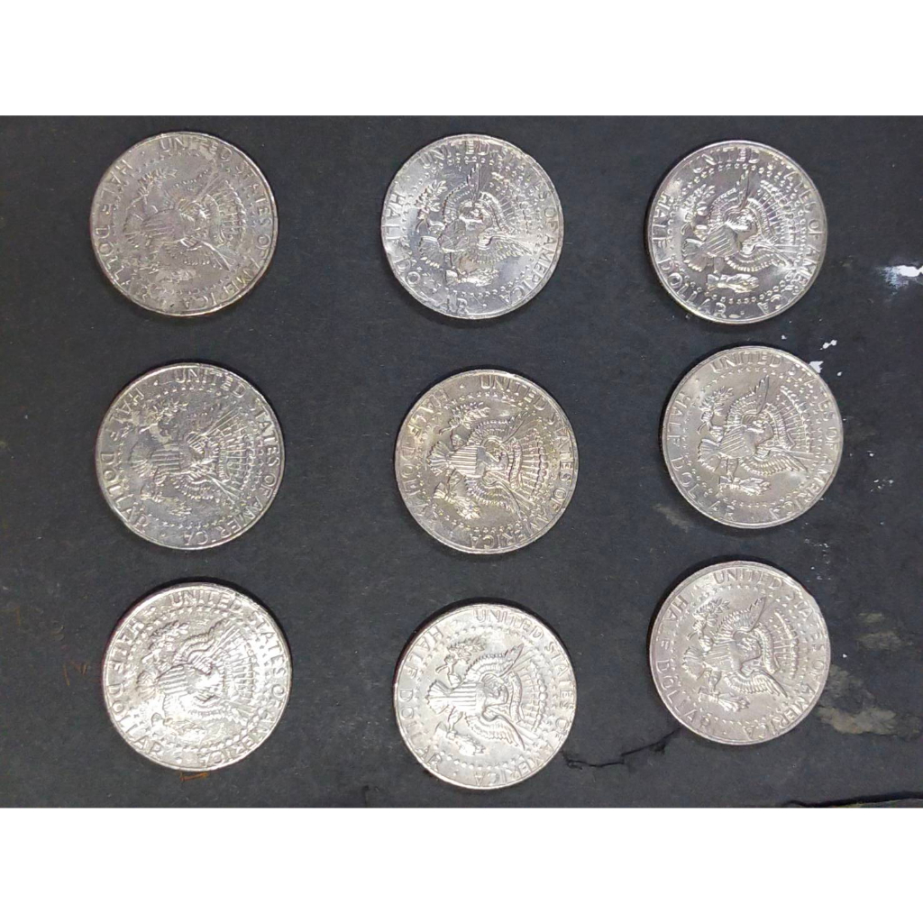 เหรียญกษาปณ์อเมริกาเก่า-half-dollar-รวม-9-เหรียญคละปี-ค-ศ