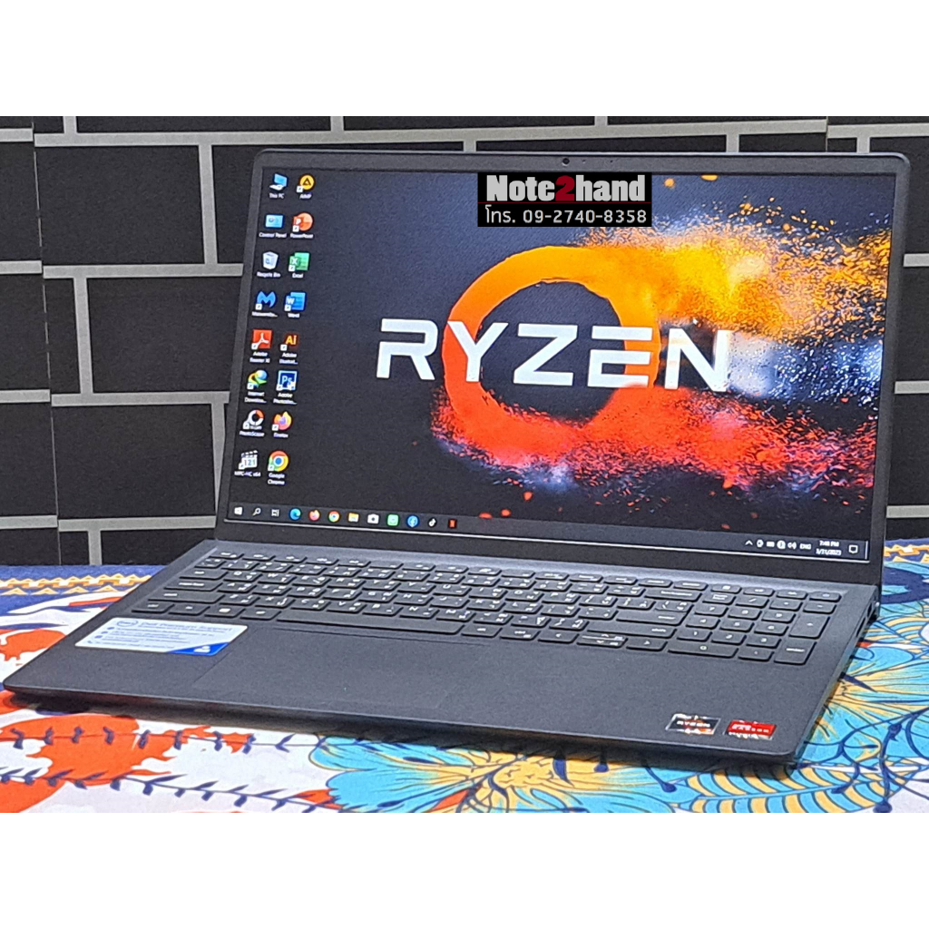 โน๊ตบุ๊คมือสอง DELL CPU AMD Ryzen 7 3700U จอ15.6”IPS แรม8+NVMe512+การ์ด ...
