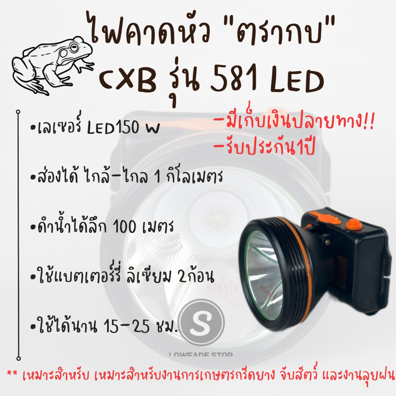 ไฟคาดหัว”ตรากบ” CXB รุ่น 581 LED รับประกัน 1ปี มีเก็บเงินปลายทาง ส่อง ...
