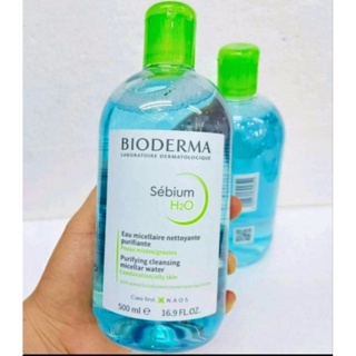 BIODERMA  สูตร SÉBIUM H2O สำหรับผิวมัน ผิวผสม และเป็นสิวง่าย ขนาด 500 ml การันตี​ของแท้นำเข้า