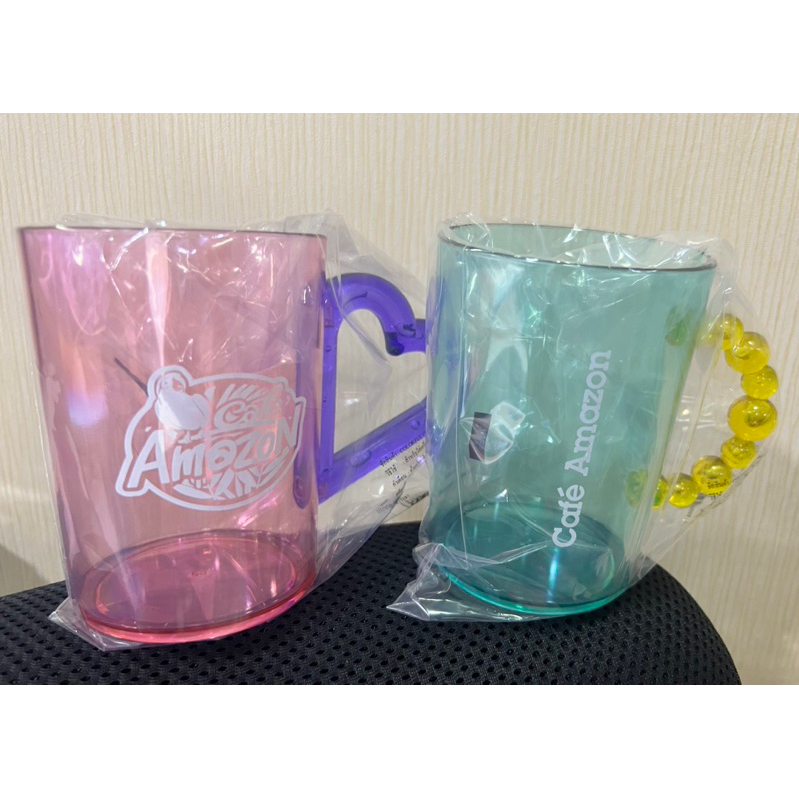 แก้วน้ำ-amazon-colorful-cup-สีชมพู-สีฟ้า