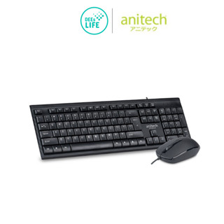 [มีประกัน] Anitech แอนิเทค Wired Mouse + Keyboard ชุดเมาส์และคีย์บอร์ดมีสาย (TH/EN) รุ่น PA805 Black