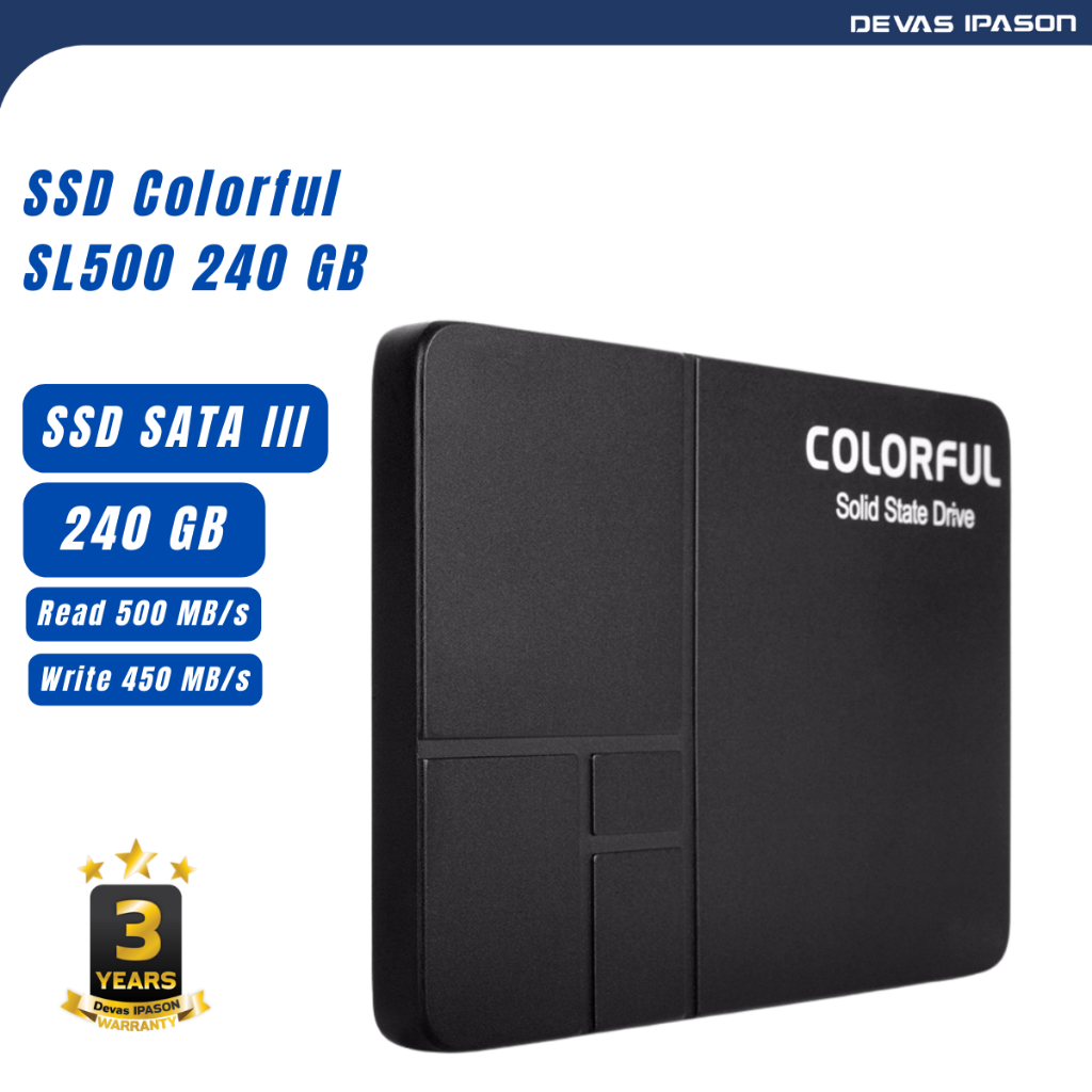 ภาพหน้าปกสินค้าCOLORFUL SSD SL500 ขนาด 240GB (500/450 MB/s) รับประกัน 3 ปี โดย Devas IPASON จากร้าน devasipason บน Shopee